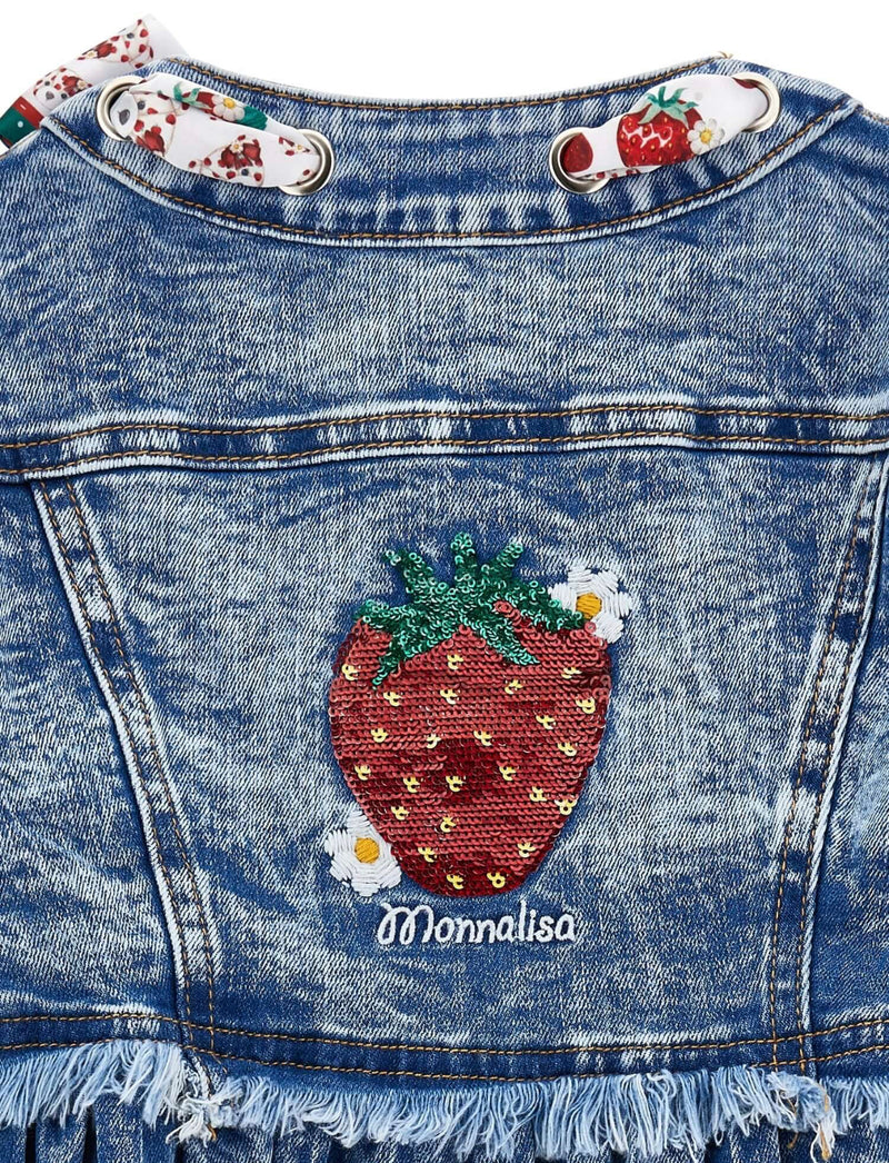MONNALISA Strawberry Denim Jacket