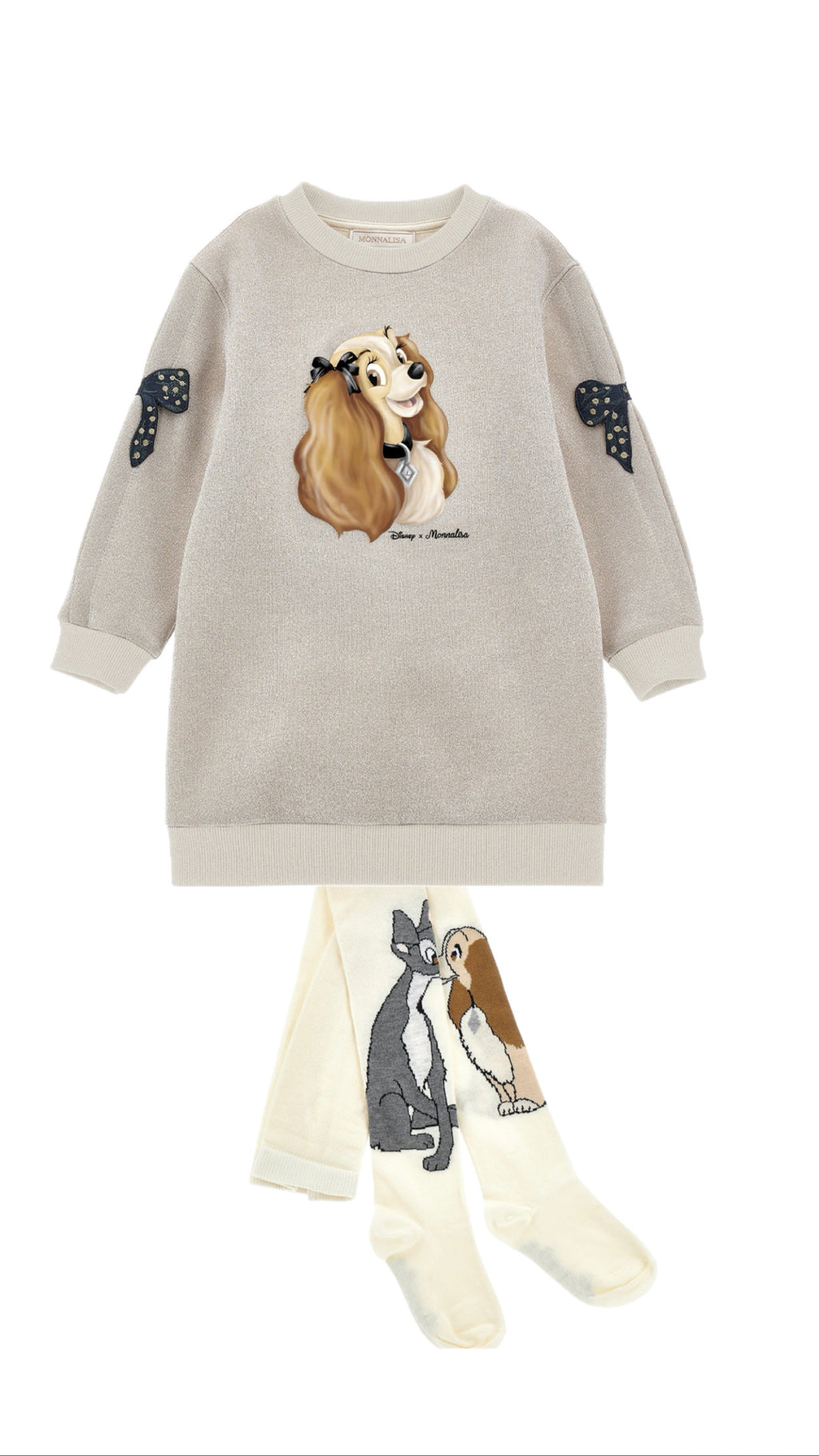 MONNALISA Lady and the Tramp Sweatshirt Dress and Tights