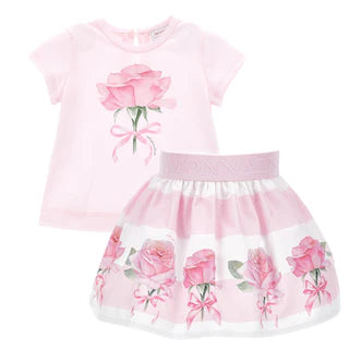 MONNALISA Baby Floral Skirt Set