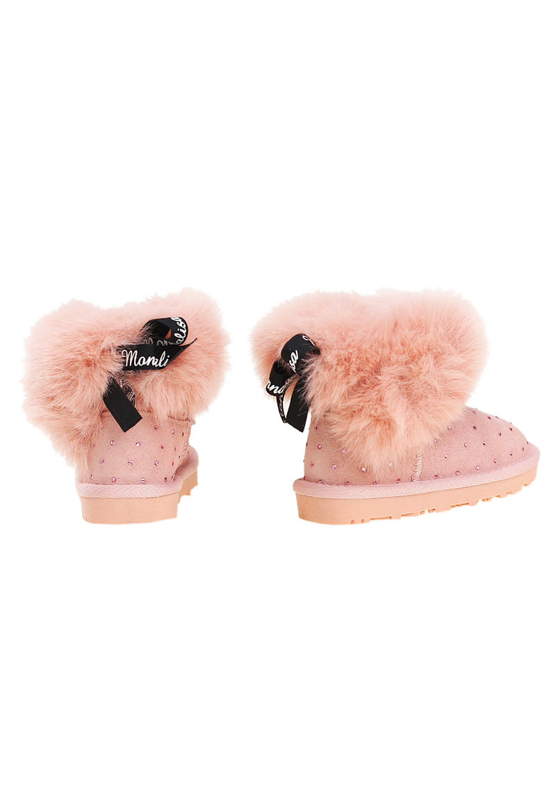 MONNALISA Pink Diamante Boots