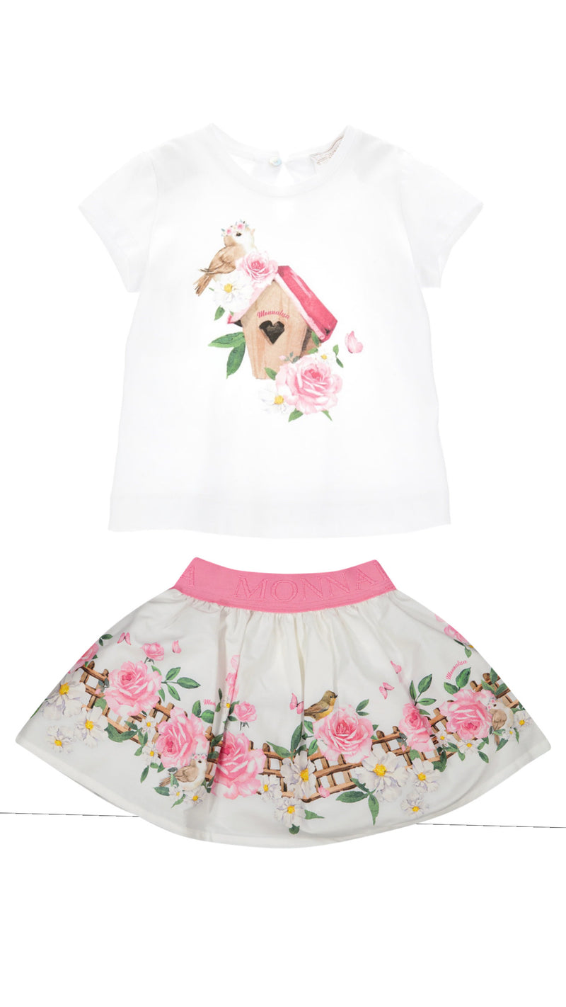 MONNALISA Baby Skirt and Tshirt Set