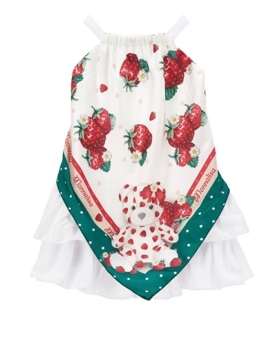 MONNALISA Strawberry Scarf Dress