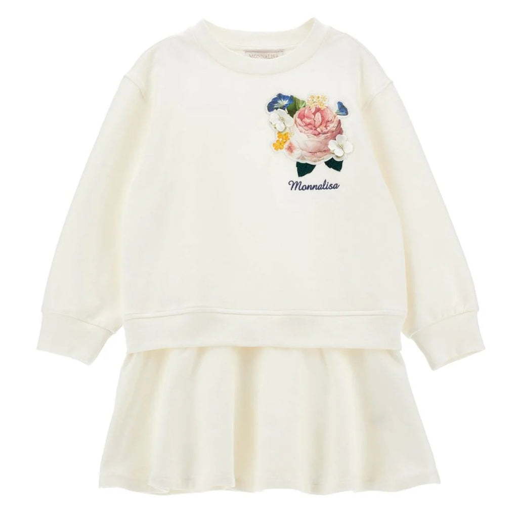 MONNALISA Floral Sweatshirt Dress
