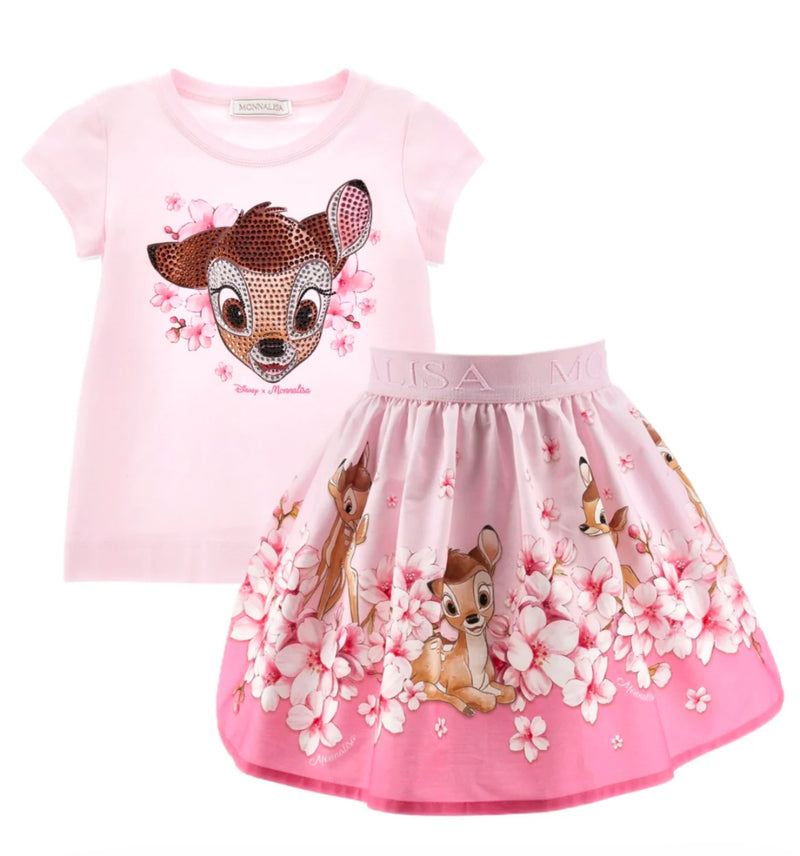 MONNALISA Bambi Skirt and T-shirt Set