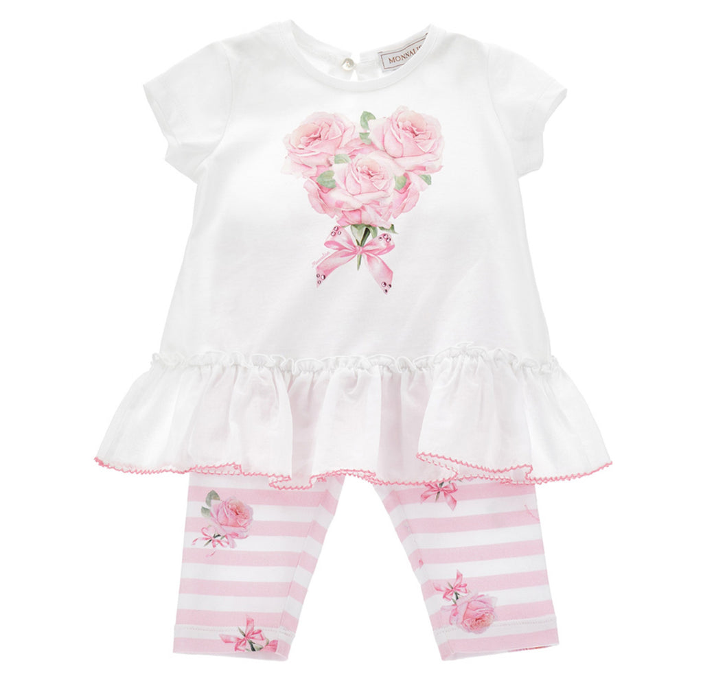 MONNALISA Baby Floral Leggings Set