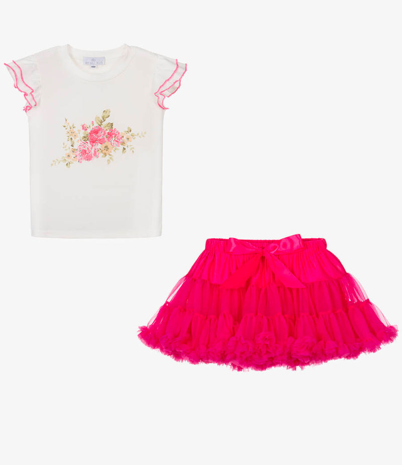 Beau Fuschia Skirt and Tee Seti