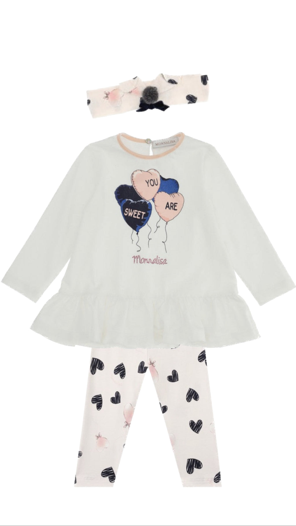 MONNALISA Balloons Tunic Top, Leggings and Headband