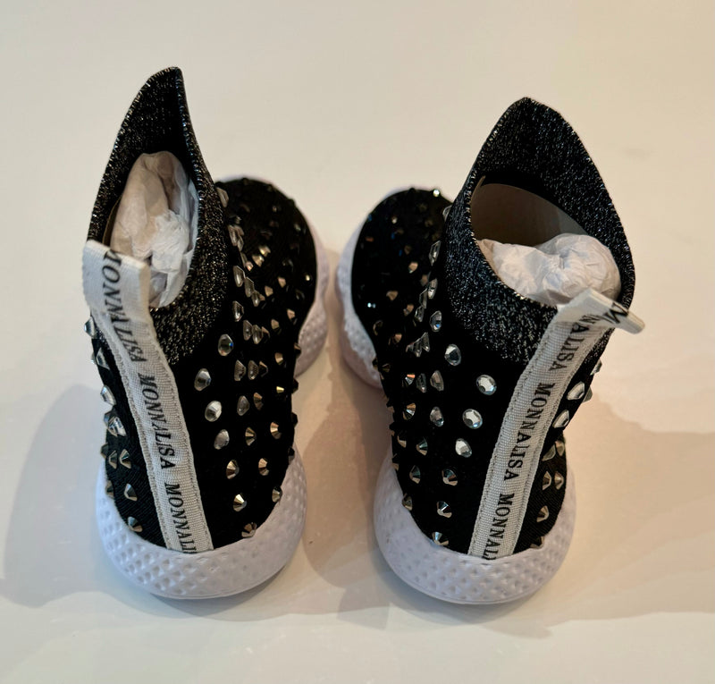 MONNALISA Black Diamante Trainers