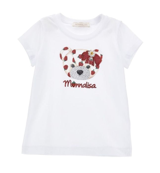 MONNALISA Strawberry Teddy T-shirt