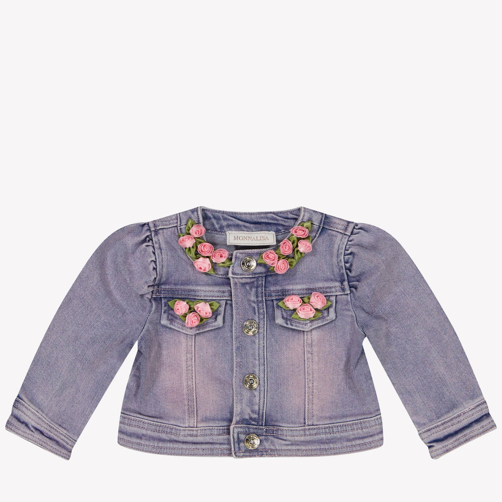 MONNALISA Baby Floral Denim Jacket