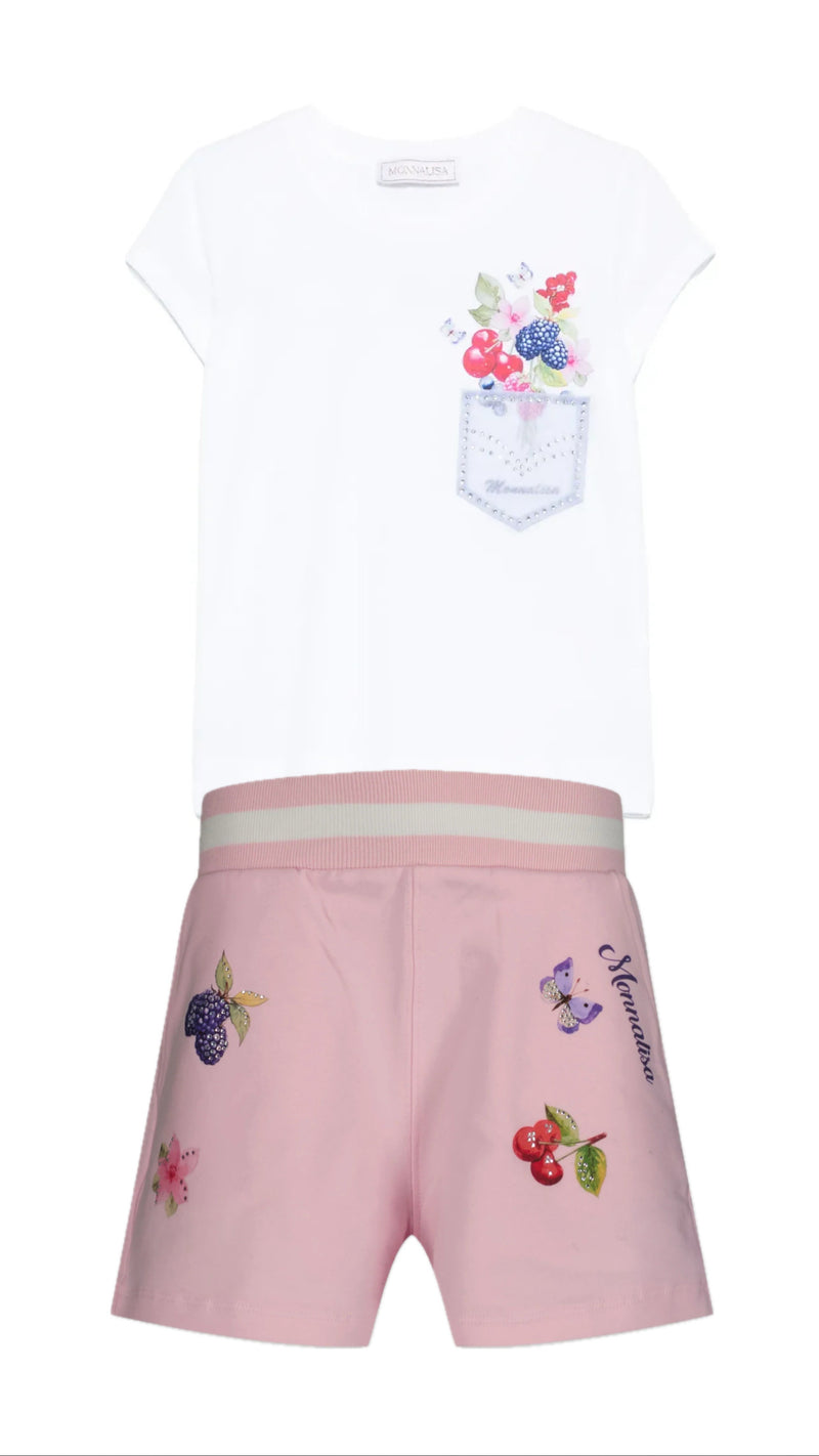 MONNALISA Tshirt and Shorts Set