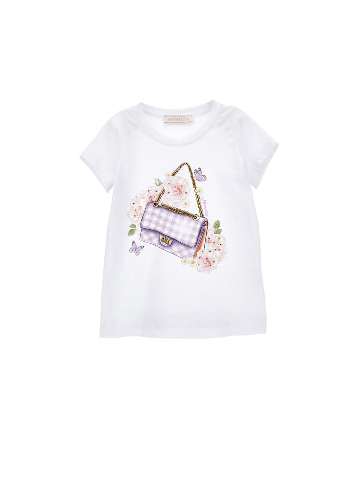 Monnalisa Lilac Handbag Tshirt