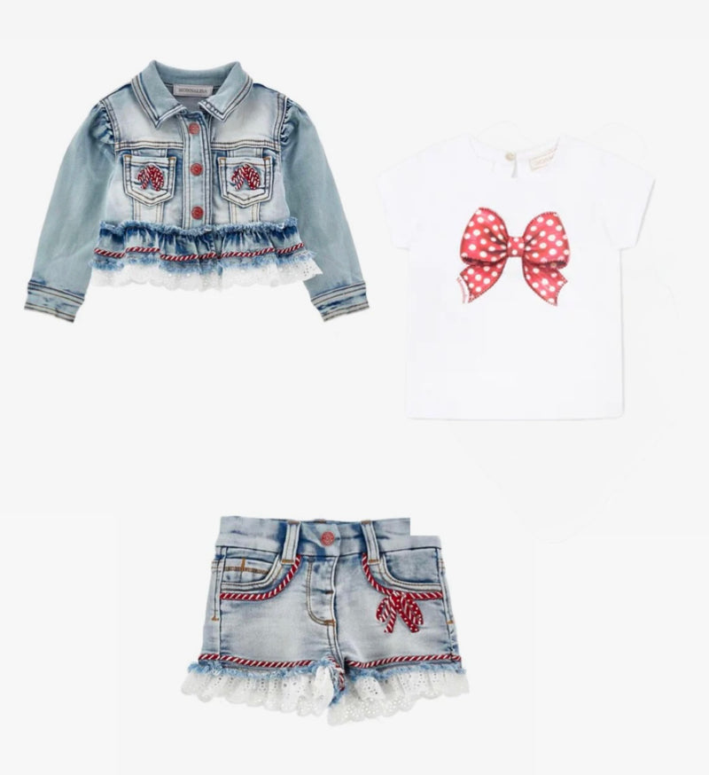 MONNALISA Baby Denim Set