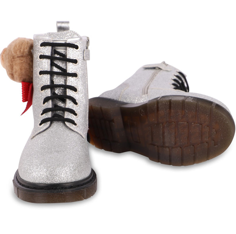 Monnalisa Silver Teddy Boots