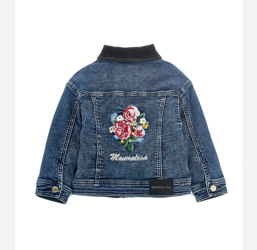 MONNALISA Floral Denim Jacket