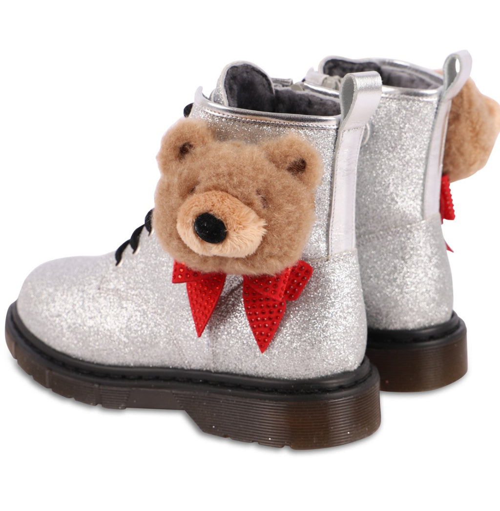 Monnalisa Silver Teddy Boots