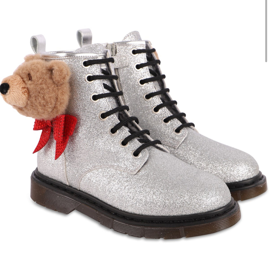 Monnalisa Silver Teddy Boots