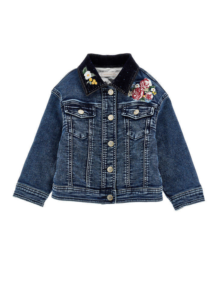 MONNALISA Floral Denim Jacket