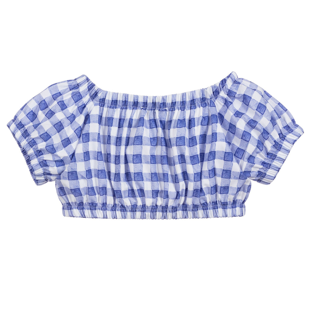 Monnalisa Gingham Daisy Crop Top