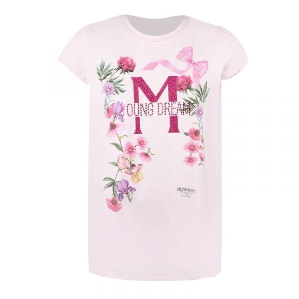 MONNALISA Pink Floral T-shirt