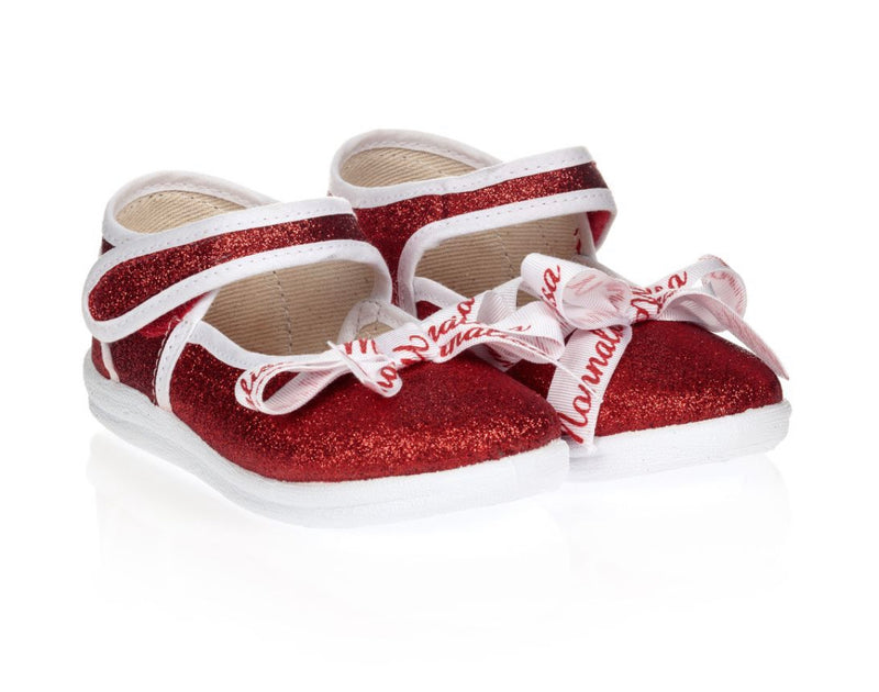 Monnalisa Red Glitter Shoes
