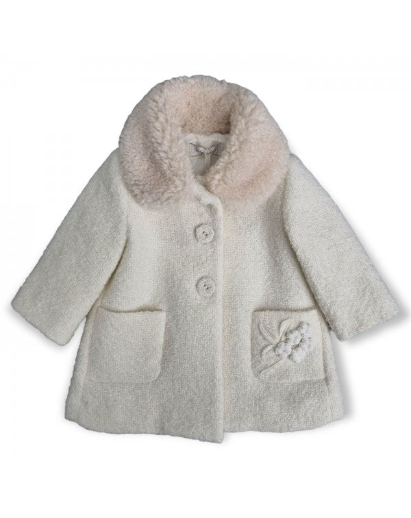 MONNALISA Baby Cream Wool Coat