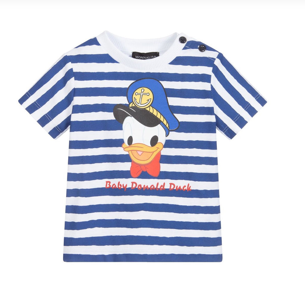Monnalisa Boys Striped Donald Duck Top