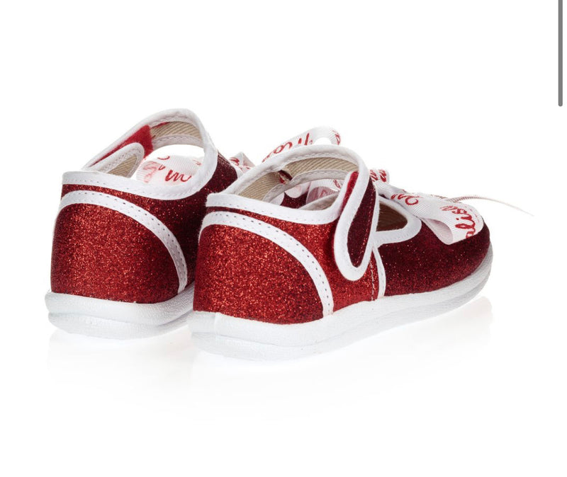 Monnalisa Red Glitter Shoes