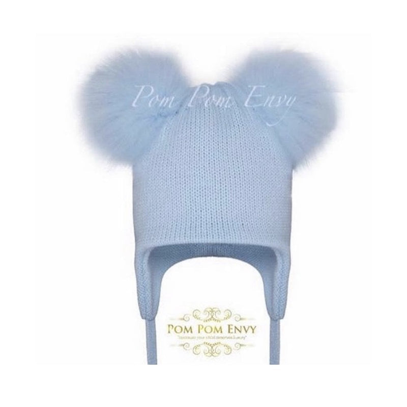 Pom Pom Envy Blue Hat