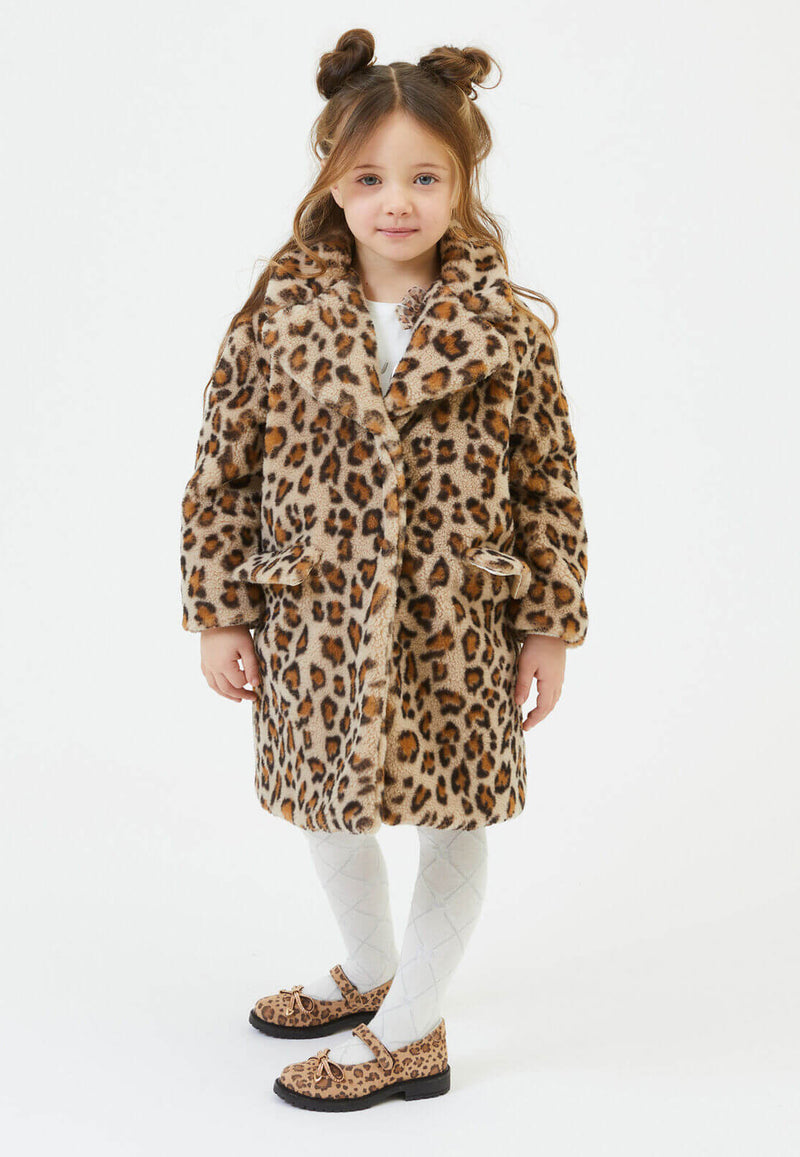 MONNALISA Cheetah Faux Fur Jacket
