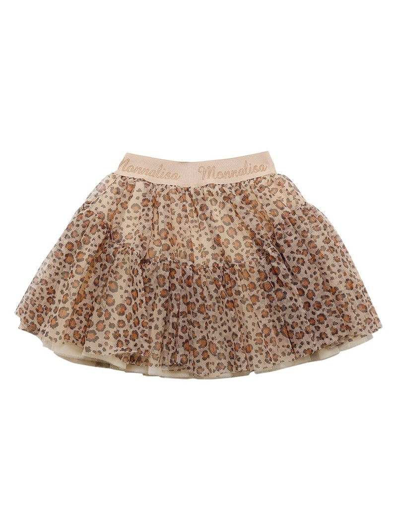 MONNALISA Cheetah Tulle Skirt